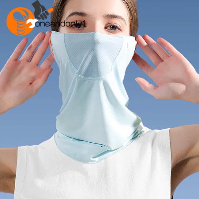 Khẩu Trang Chống Nắng Và Tia UV Bằng Lụa Lạnh Bảo Vệ Khuôn Mặt Dành Cho Bạn Nữ Khi Lái Xe