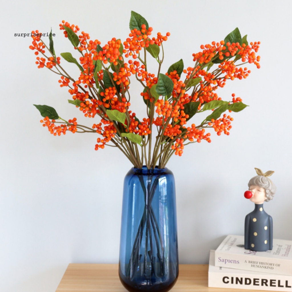 1 Nhánh Quả Mọng Nhân Tạo Bằng Nhựa Không Phai Dùng Trang Trí Tiệc DIY