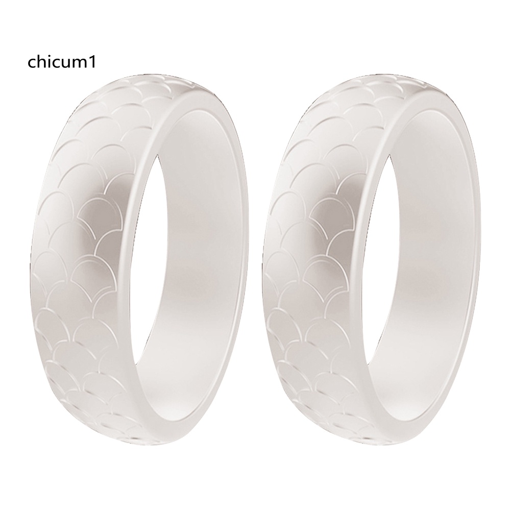 Set 2 Nhẫn Silicone Họa Tiết Vảy Cá Cho Nữ