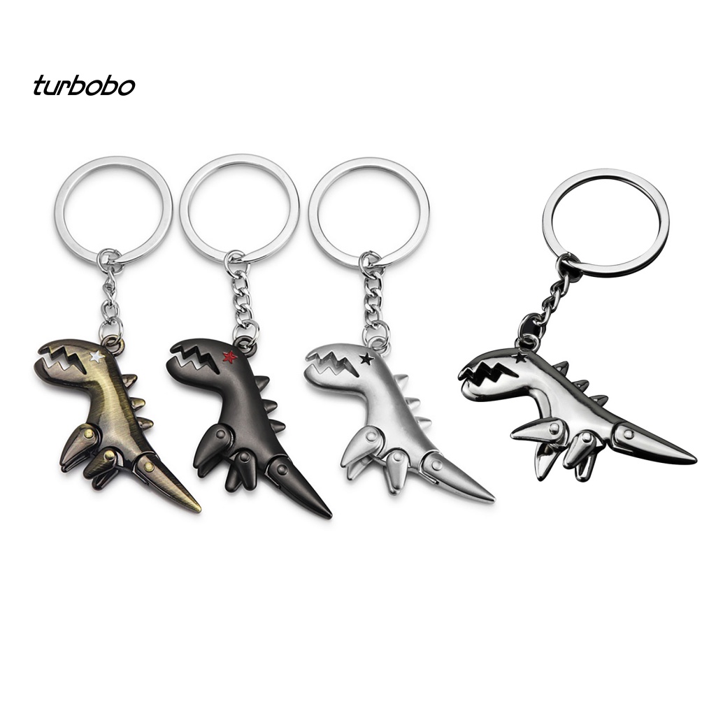 Móc Chìa Khóa Xe Hơi Bằng Kim Loại Mạ Điện Hình Khủng Long Mắt Ngôi Sao Kiểu Retro Đa Năng