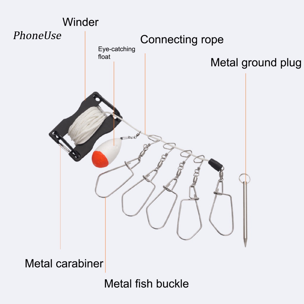 Móc Khóa Dây Câu Cá Bằng Thép Không Gỉ PU Kèm Phao Nổi