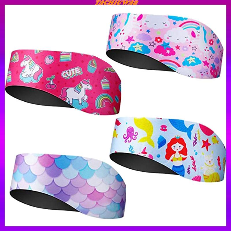 Set 4 Băng Đô Họa Tiết Hoạt Hình Chống Mòn Tùy Chỉnh Thoải Mái Thời Trang Đi Bơi / Lướt Sóng / Lướt