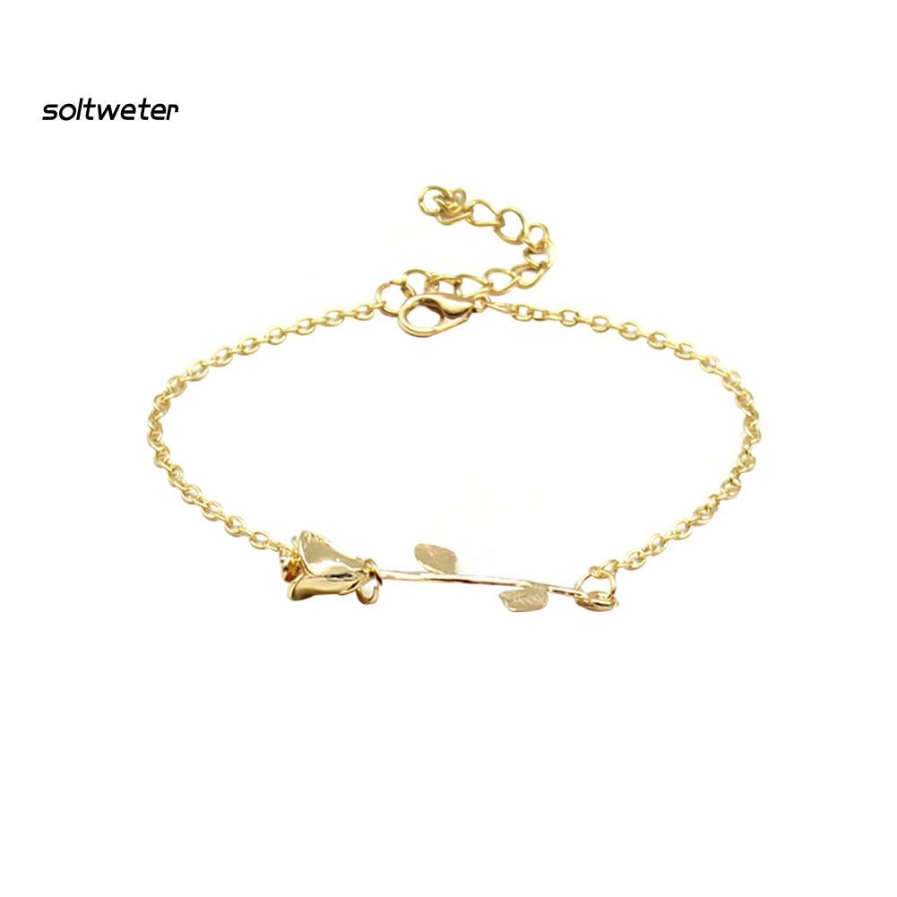 Vòng Tay Nữ Đính Hoa Hồng Thời Trang