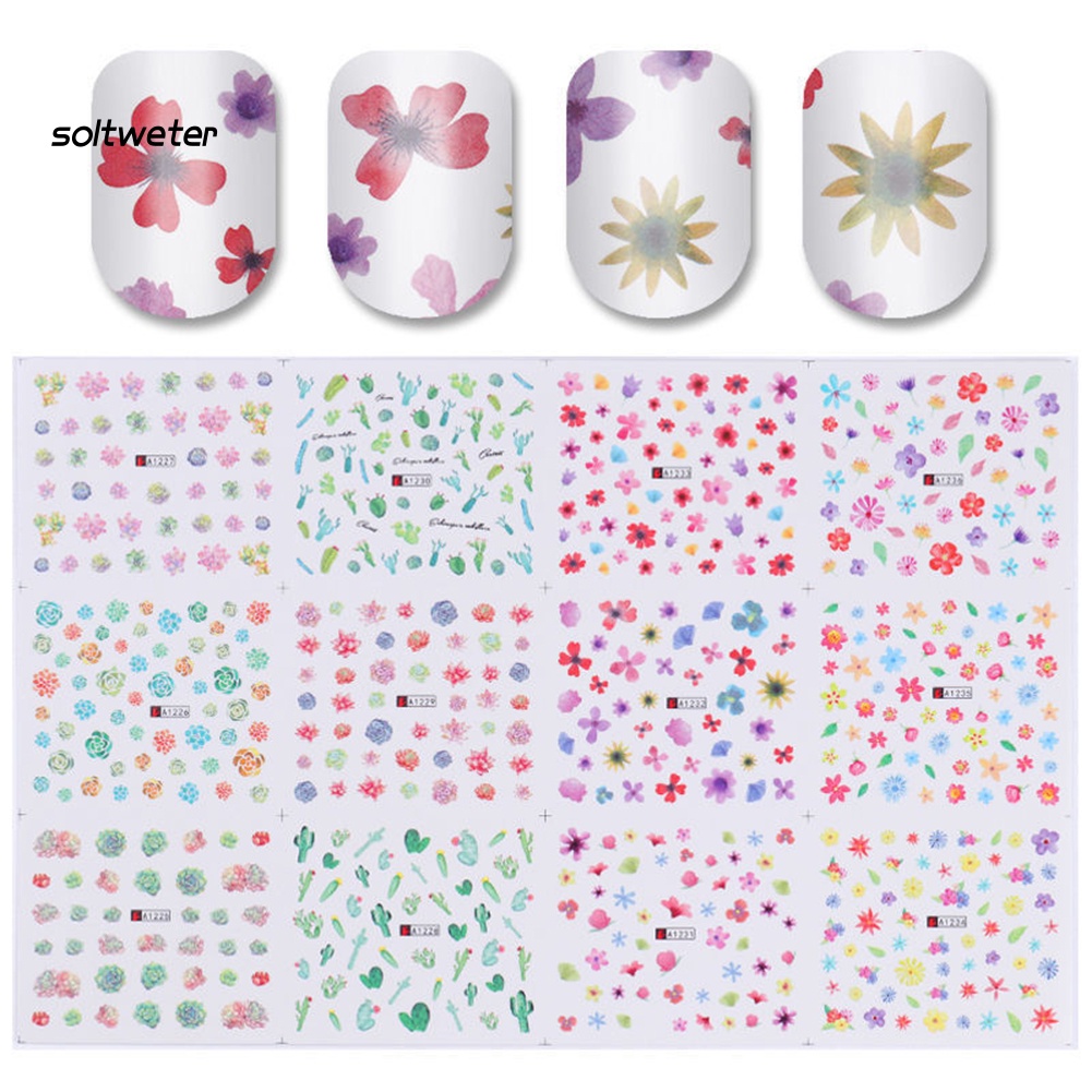 Bộ 12 Miếng Dán Trang Trí Móng Tay Nghệ Thuật