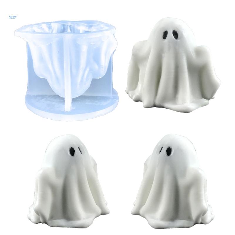 Khuôn Silicone Làm Nến DIY Hình Ma 3D Dễ Thương