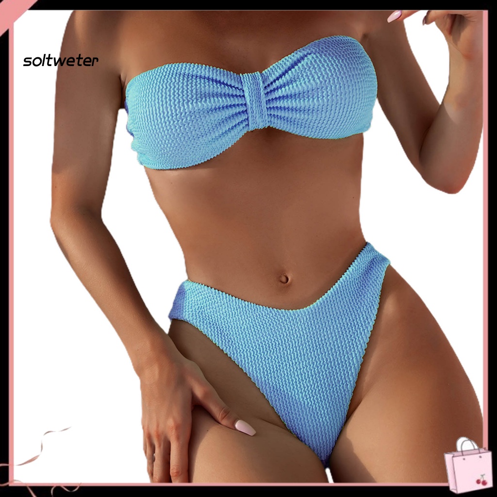 St Bộ Bikini Hai Mảnh Buộc Dây Sau Lưng Màu Hoạt Động Dưới Nước Cho Nữ