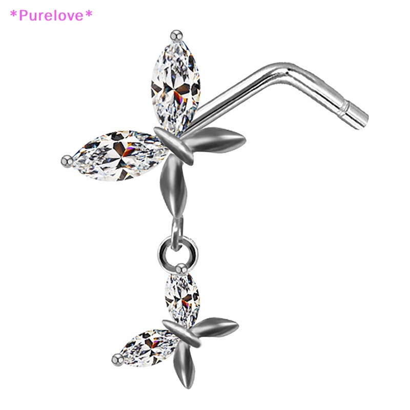 Khuyên Mũi Bằng Thép Không Gỉ Hình Trái Tim / Bướm Thời Trang Dành Cho Nữ Mới