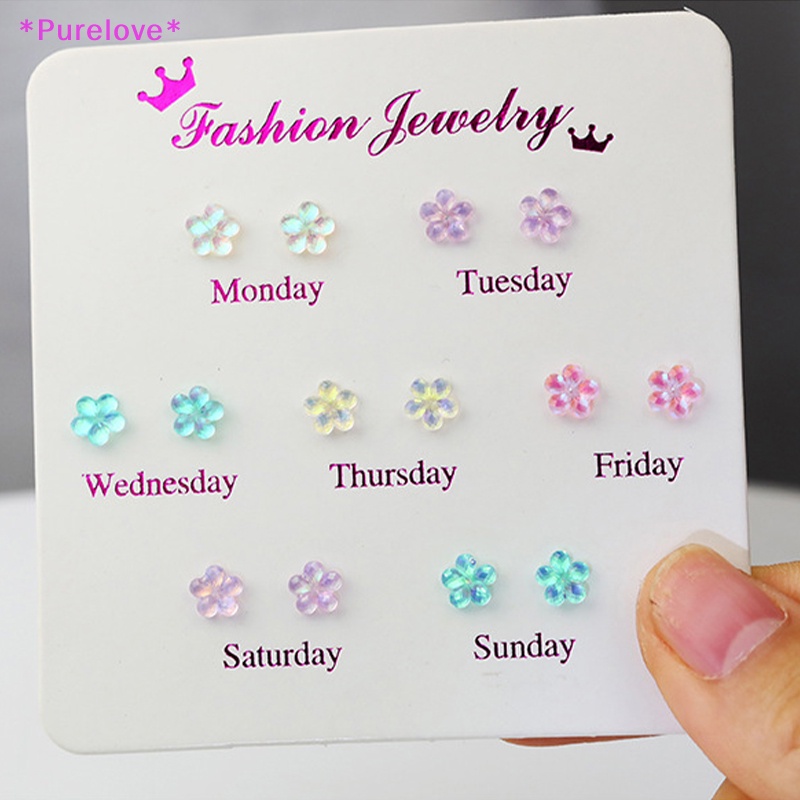 1 Đôi Bông Tai Hình Hoa Bằng Nhựa Resin Màu Kẹo Xinh Xắn Cho Nữ Mới