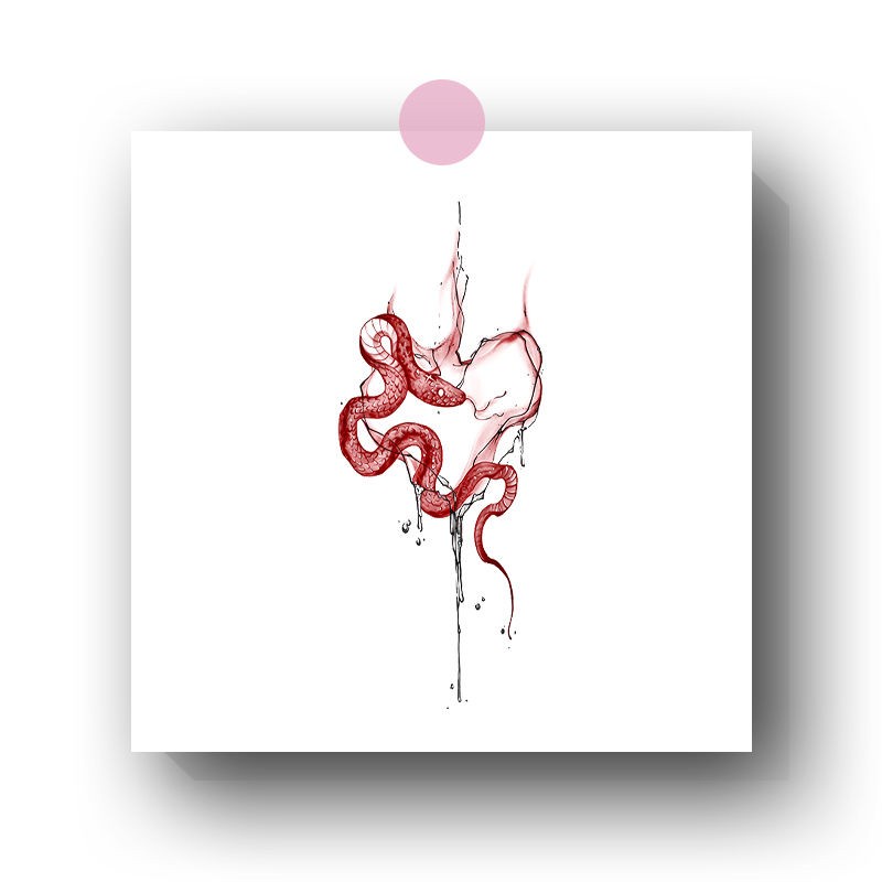 Hình Xăm Dán Tạm Thời Họa Tiết Da Rắn Trái Tim Chống Thấm Nước Lâu Trôi Trong Vòng 3 Ngày