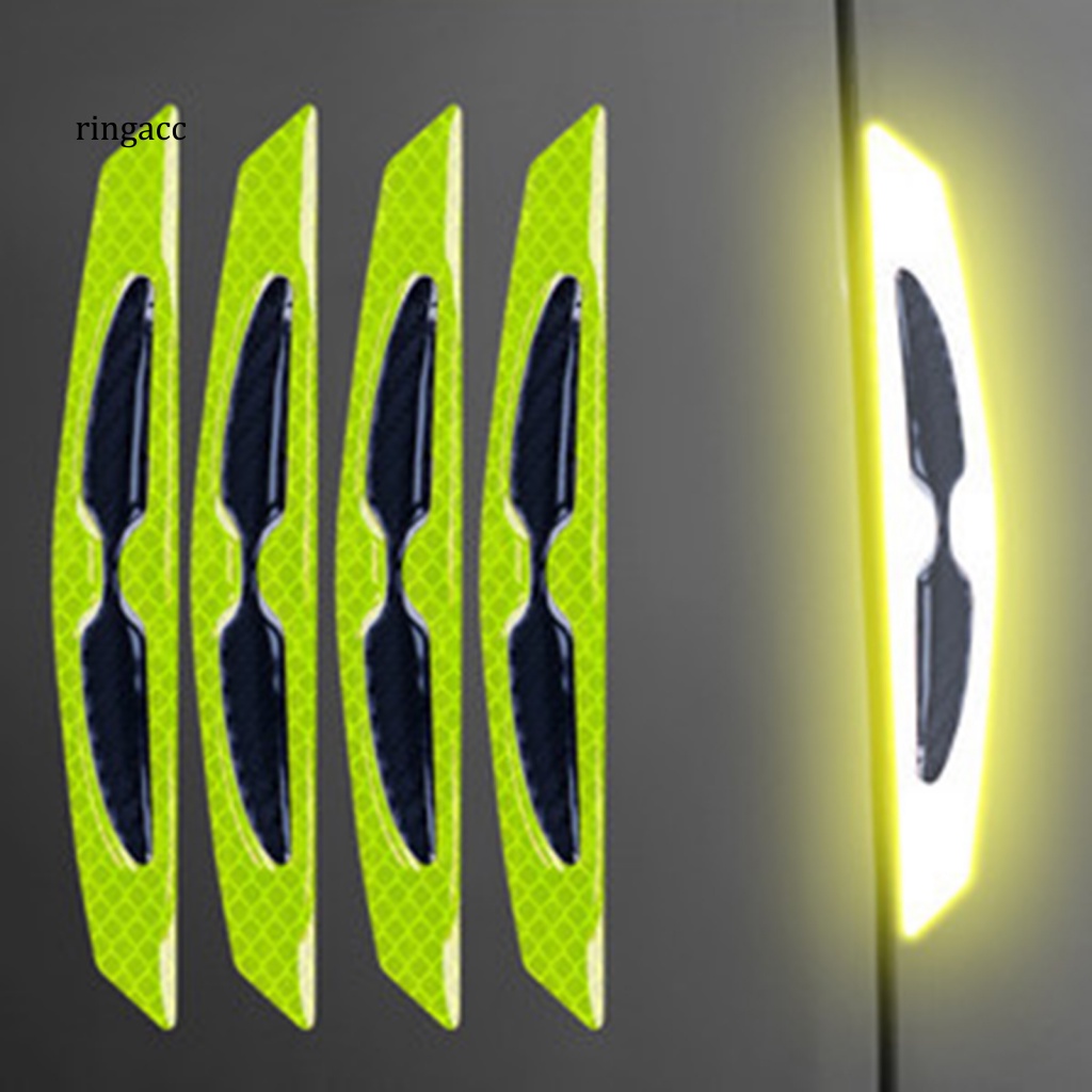 Bộ 4 Dải Dán Bảo Vệ Cạnh Cửa Xe Hơi Phản Quang Chống Va Chạm