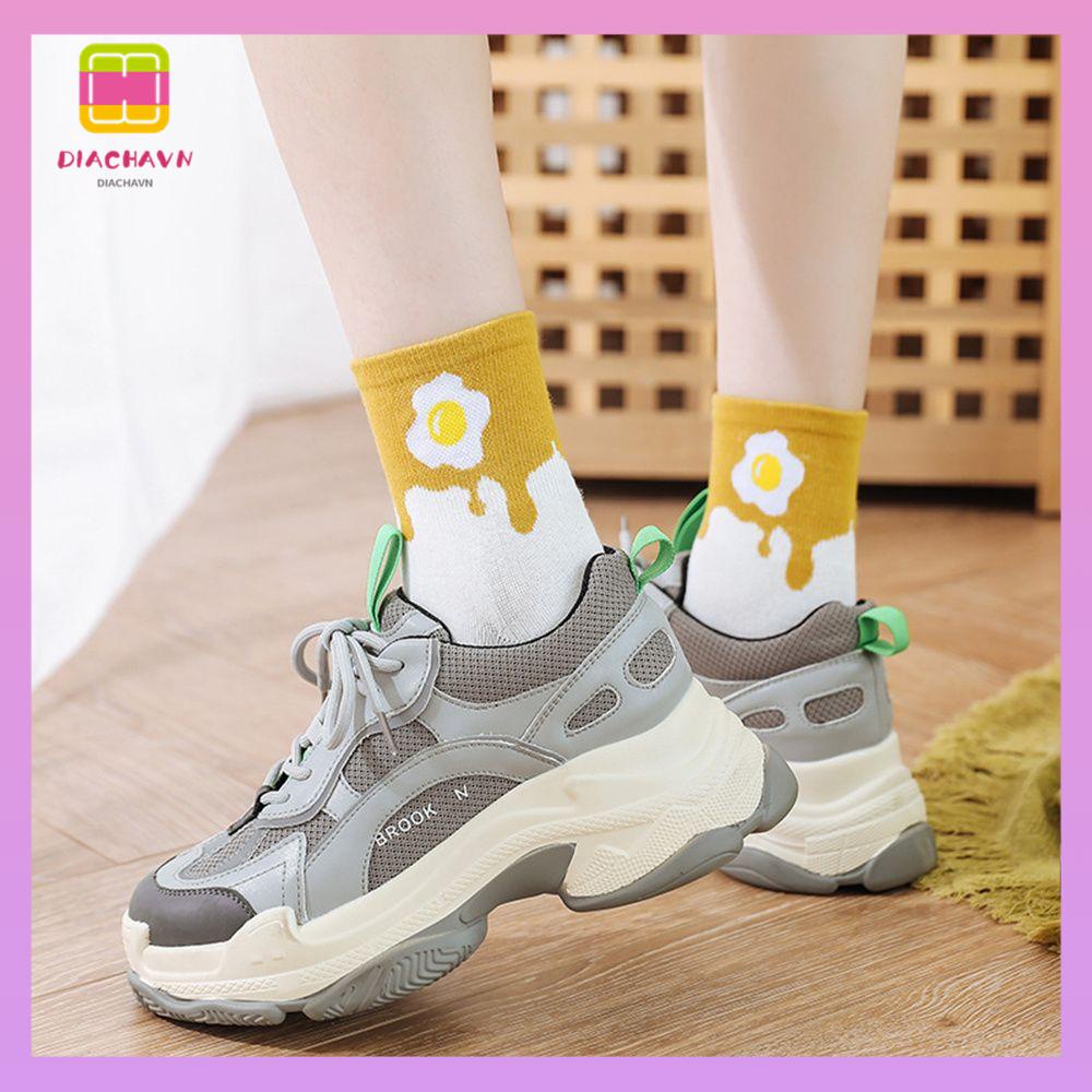 DIACHAVN Tất Cotton Hình Bánh Donut Và Cà Phê Dễ Thương