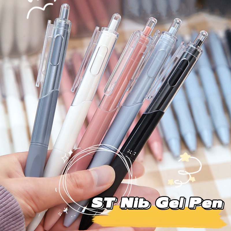 Bút Mực Gel Mực Đen Ngòi 0.5mm Có Thể Thu Gọn Phong Cách Hàn Quốc Cho Học Sinh