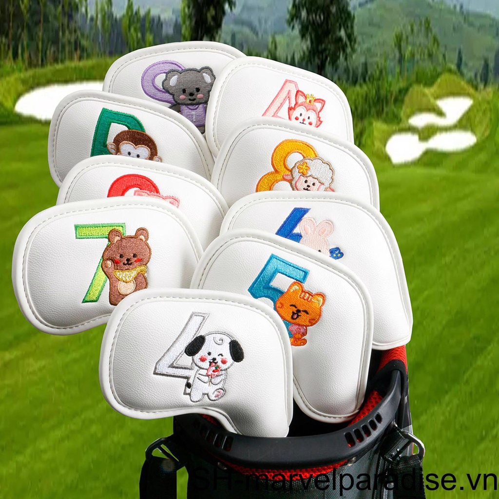 Set 9 Vỏ Bọc Đầu Gậy Đánh Golf Thể Thao Ngoài Trời