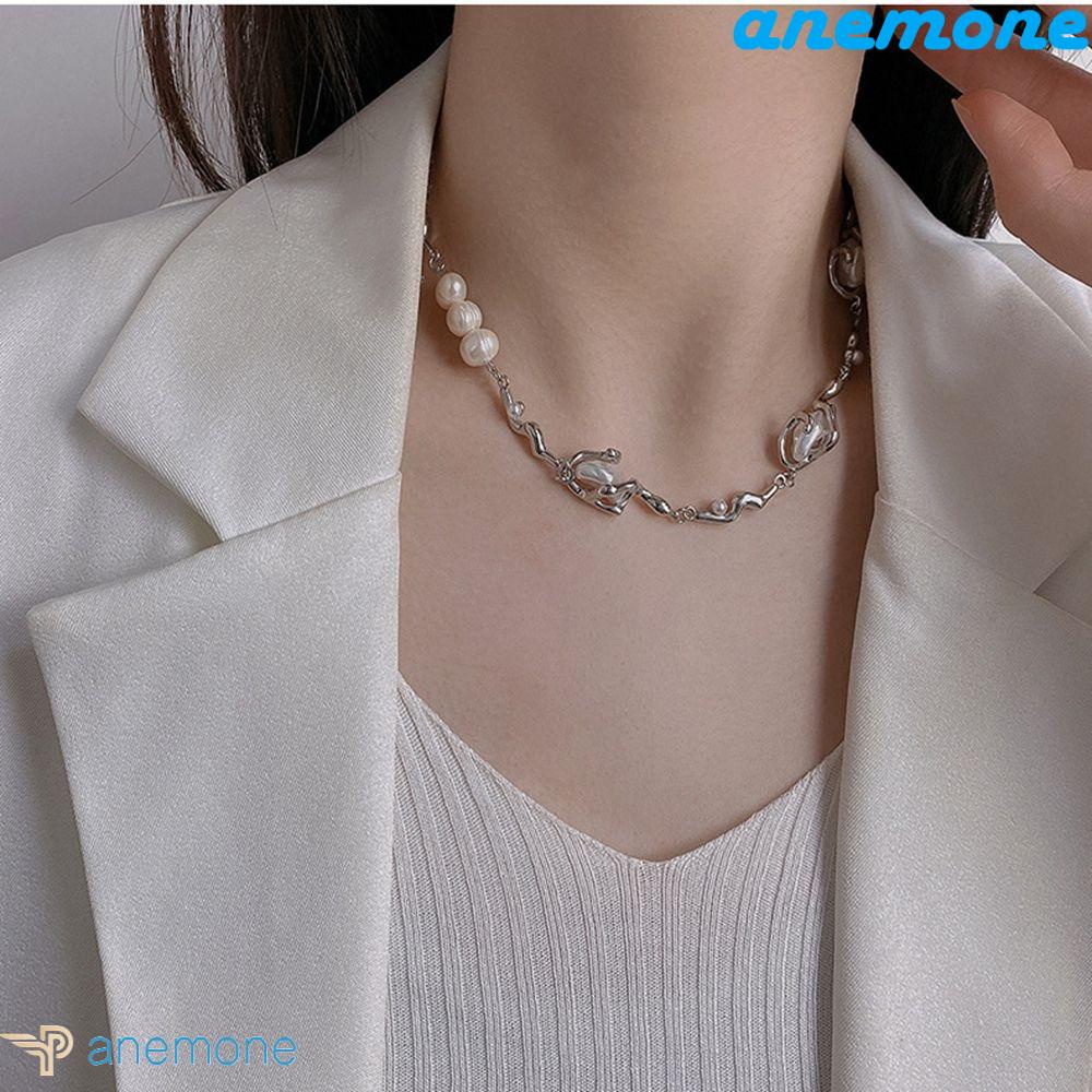 ANEMONE Vòng cổ Thép Titan Nhiều Lớp Phong Cách Hàn Quốc Độc Đáo Cho Nữ