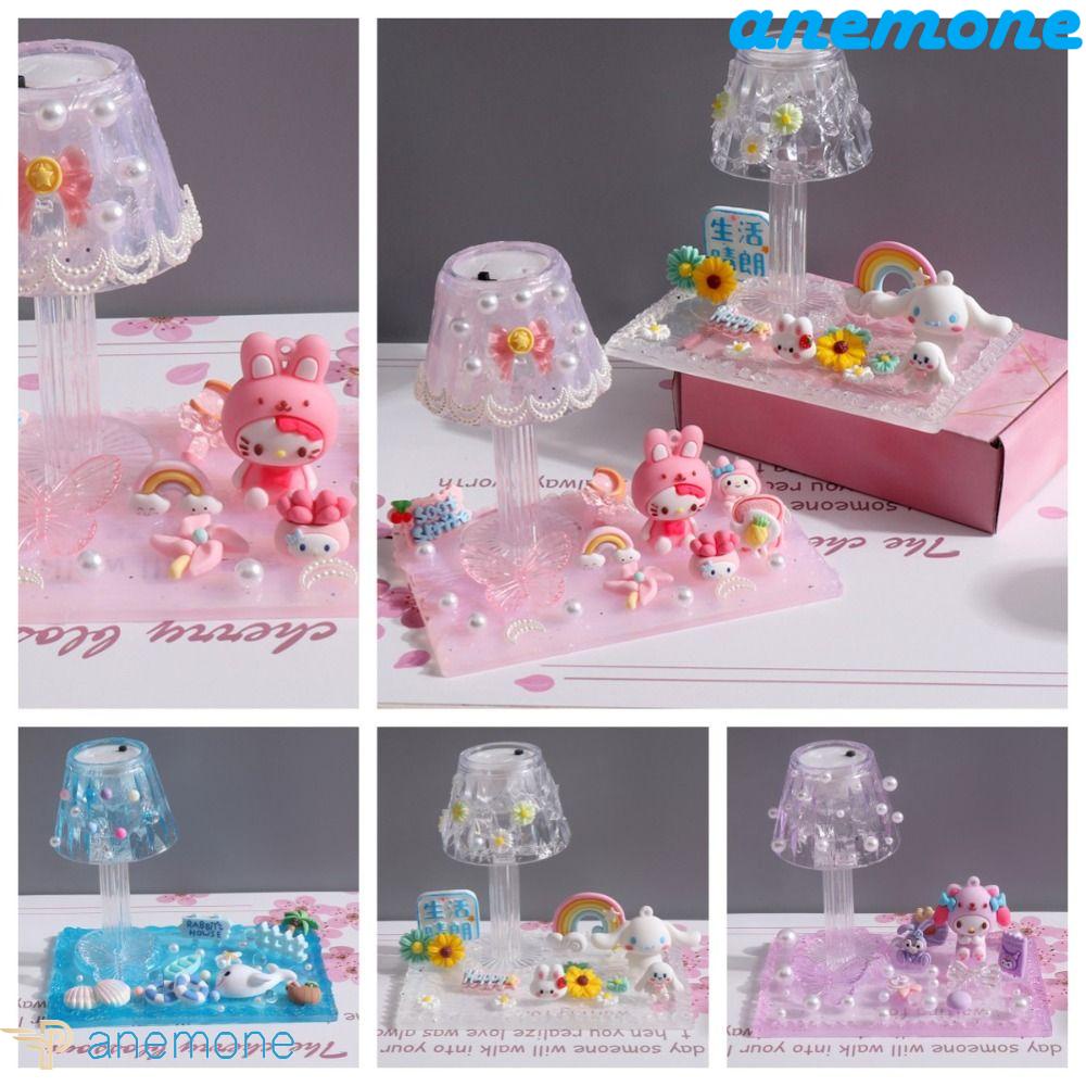ANEMONE Bộ Đồ Chơi Xếp Hình My Melody Kèm Đèn Ngủ Bằng Nhựa Resin Sáng Tạo Cho Bé Gái