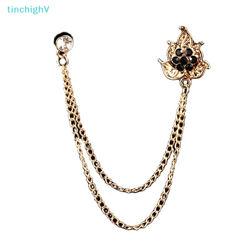 Ghim Cài Áo Hình Hoa Tuyết Phối Dây Xích Tua Rua Đính Pha Lê Thời Trang Cho Nam Và Nữ