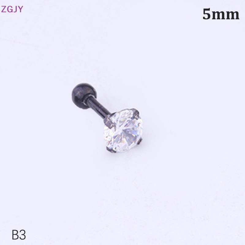 Bông Tai Tròn Bằng Thép Không Gỉ Đính Đá Zircon Thời Trang Dành Cho Nữ Mới