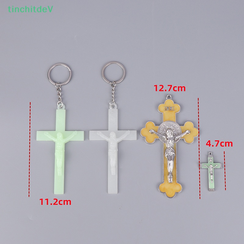 [TinchitdeV] Móc Khóa Trang Trí Túi Xách Hình Thánh Giá Bằng Kim Loại Phát Sáng Dành Cho Nam Nữ [Mới]