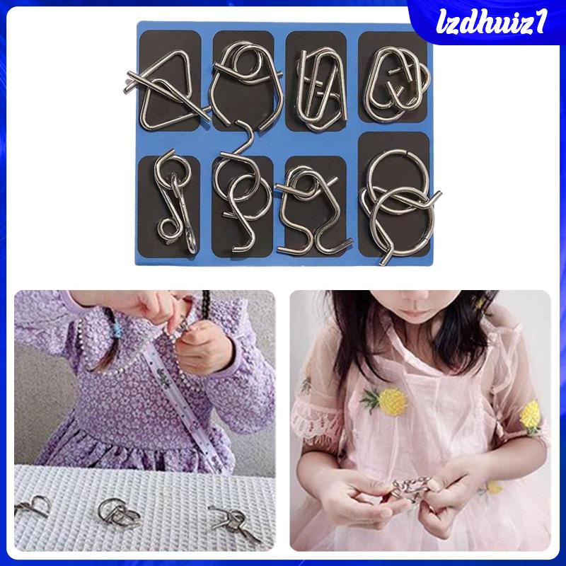 Set 8 Đồ Chơi Gỡ Rối Bằng Kim Loại
