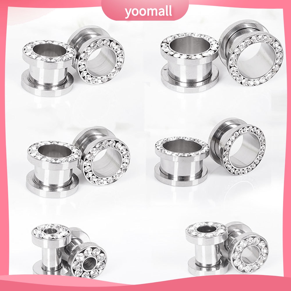 1 Đôi Khuyên Nong Tai Chất Liệu Thép Không Gỉ Đính Đá