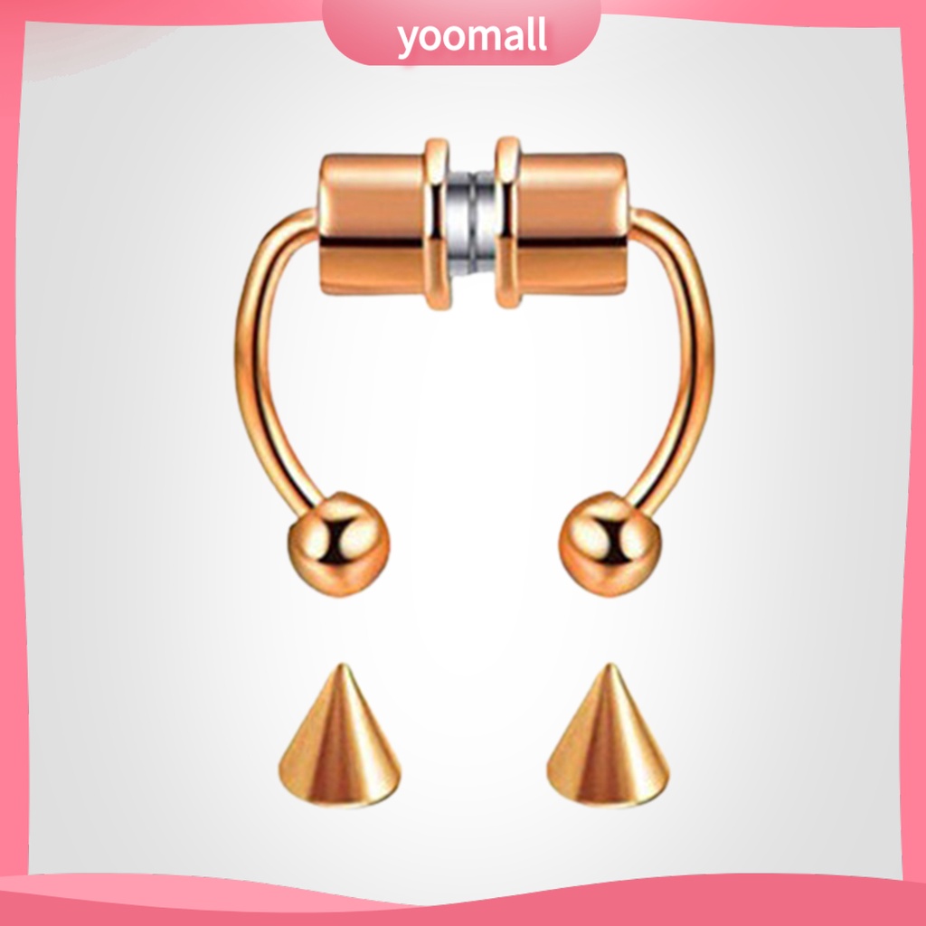 Khuyên Mũi Không Cần Xỏ Lỗ Bằng Thép Không Gỉ Tái Sử Dụng Được Thời Trang