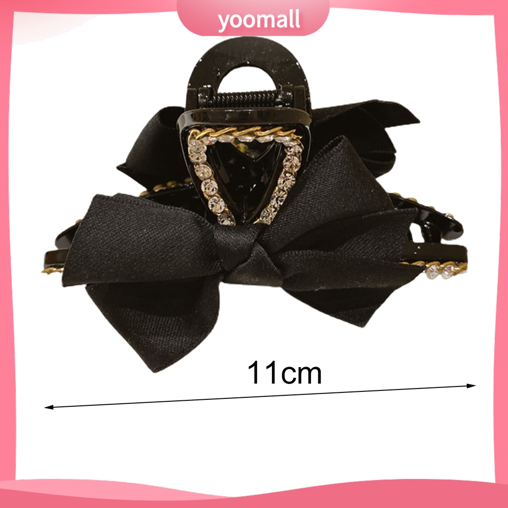 Kẹp Tóc Càng Cua Đính Đá Màu Trơn Chống Rơi Cho Nữ