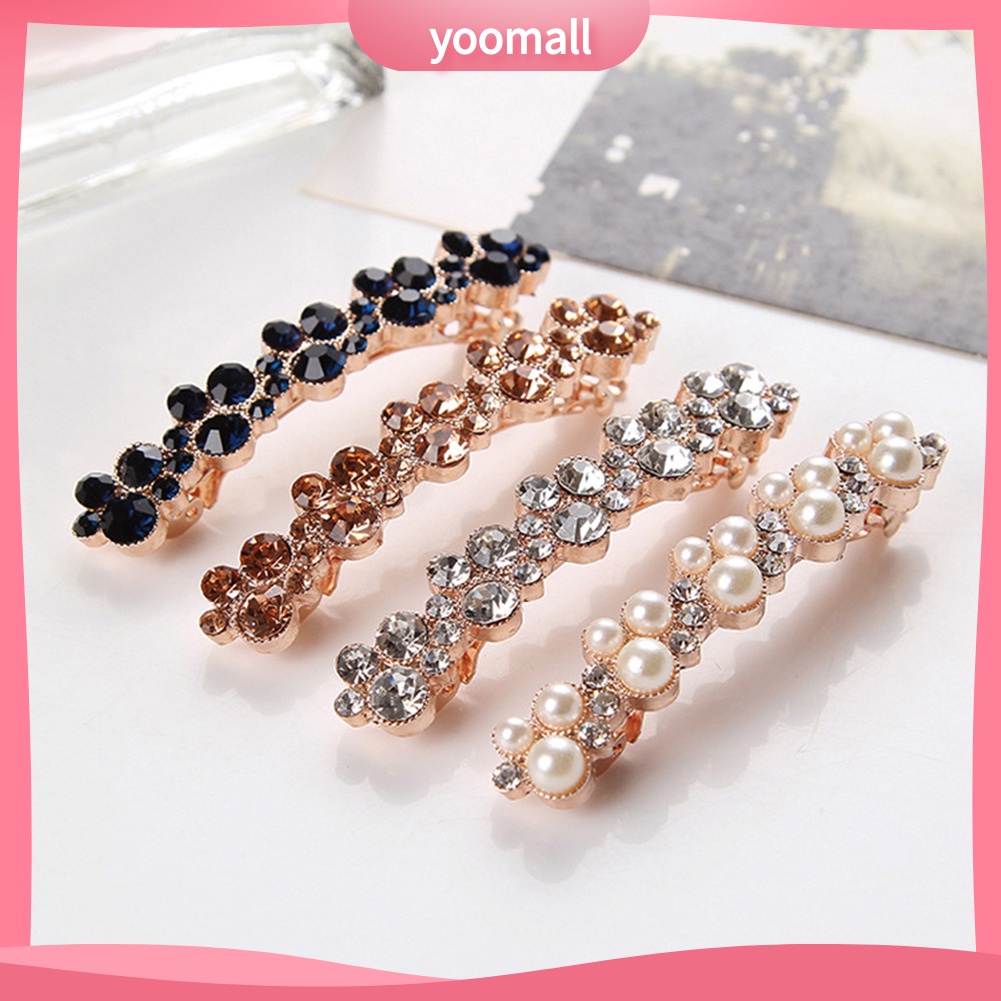 Kẹp Tóc Đính Đá Và Ngọc Trai Giả Tinh Tế Thời Trang Cho Nữ