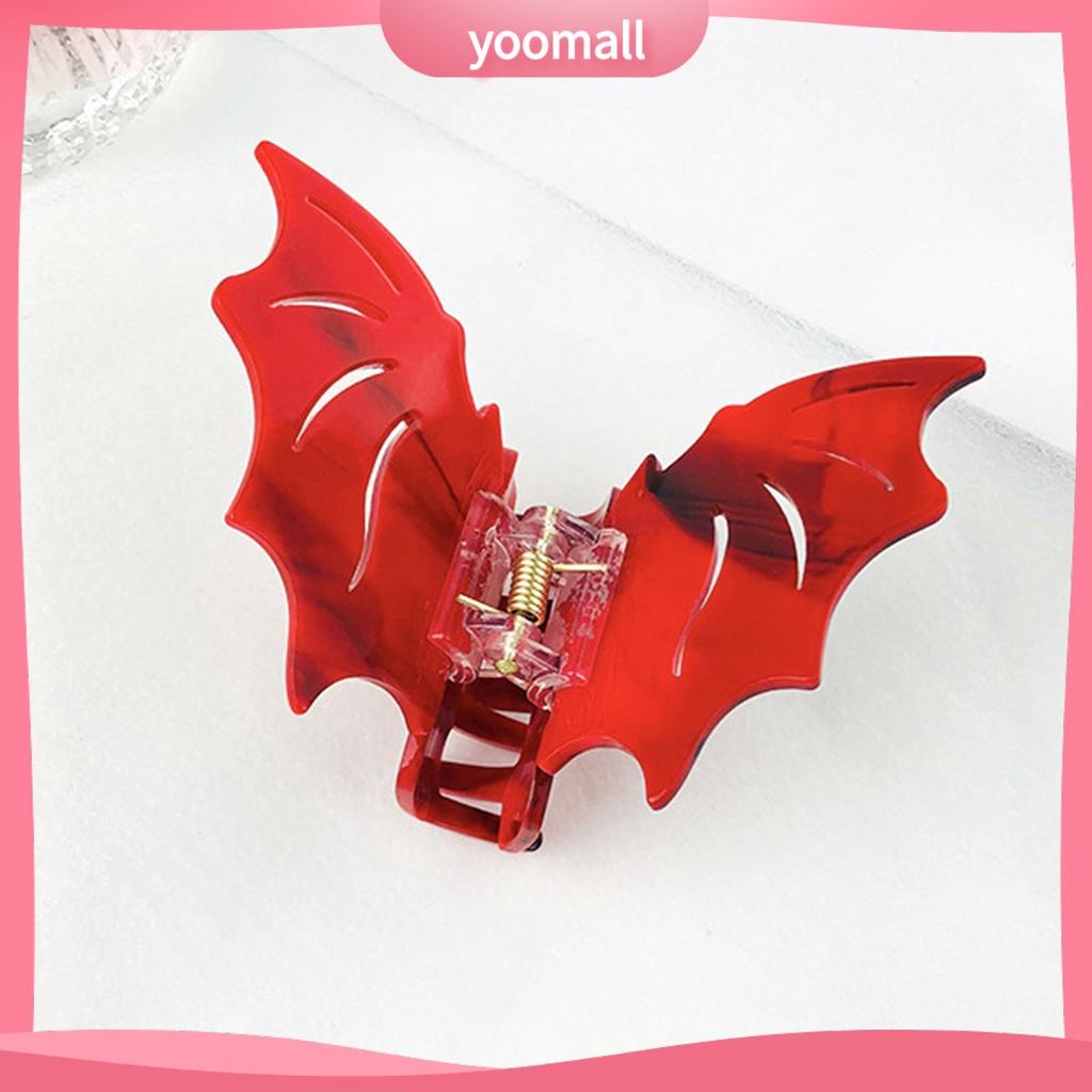 Kẹp Tóc Hình Dơi Màu Trơn Chống Trượt Phong Cách Gothic