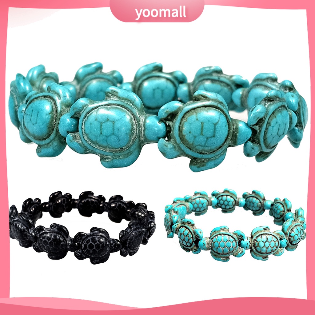 [YM] Vòng Tay Unisex Hình Động Vật Biển Đính Ngọc Lam Giả Phong Cách Hawaii Thân Thiện Với Môi Trường