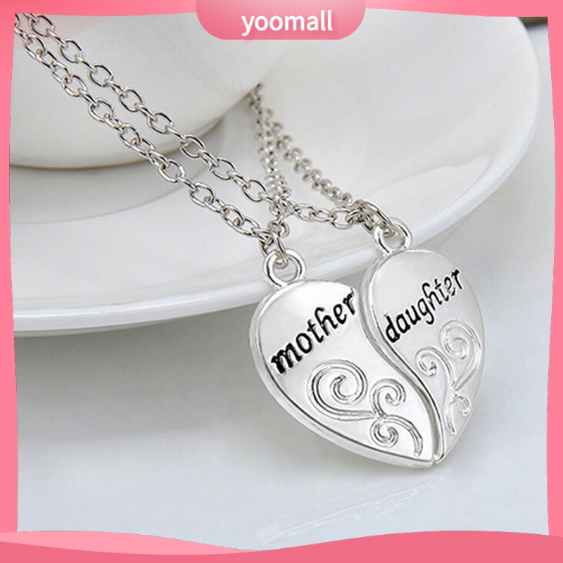 Set 2 Vòng cổ Ghép Hình Trái Tim Dành Cho Mẹ Và Con Gái