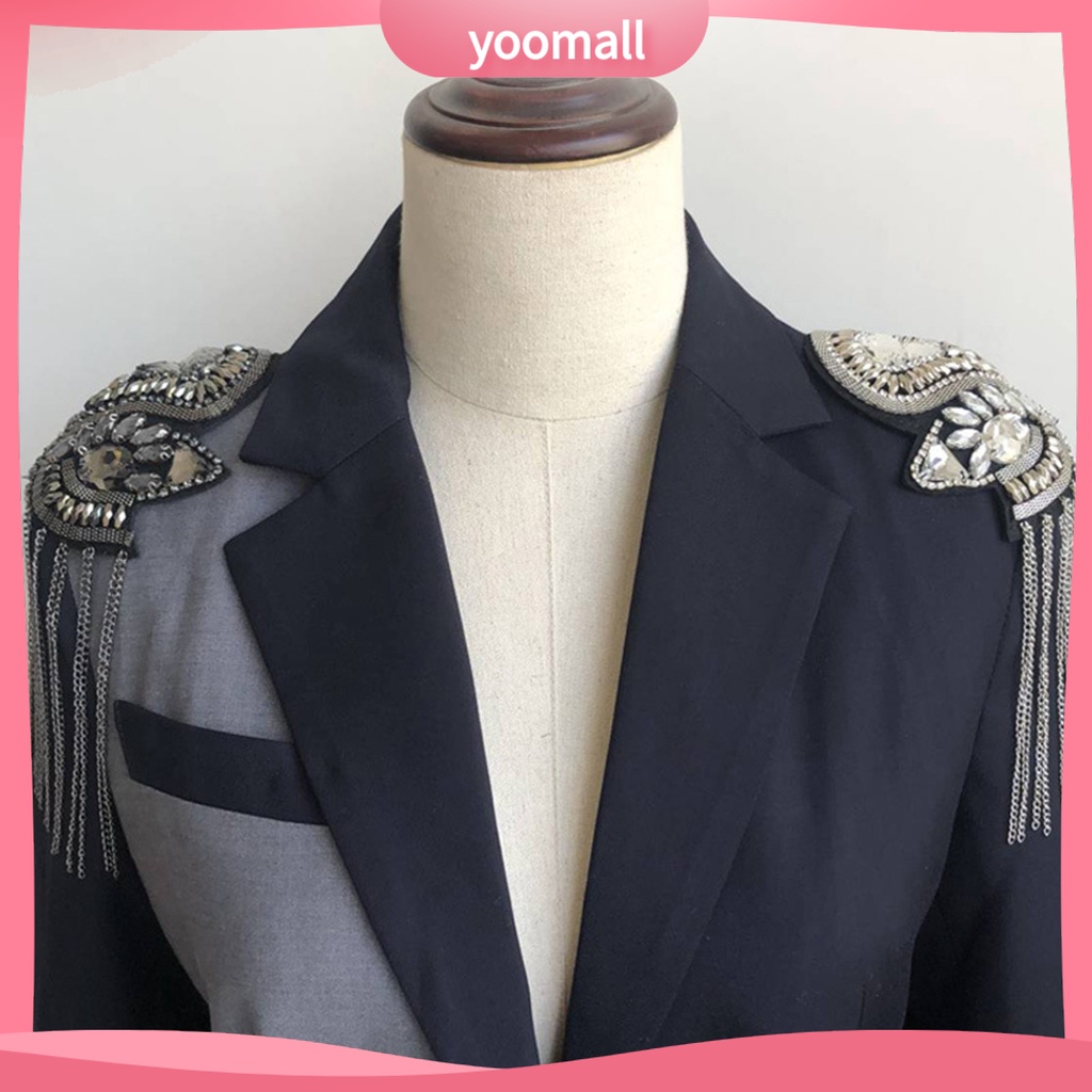 Huy Hiệu Cài Áo Dây Xích Tua Rua Đính Đá Thủ Công Phong Cách Punk Cổ Điển Thời Trang