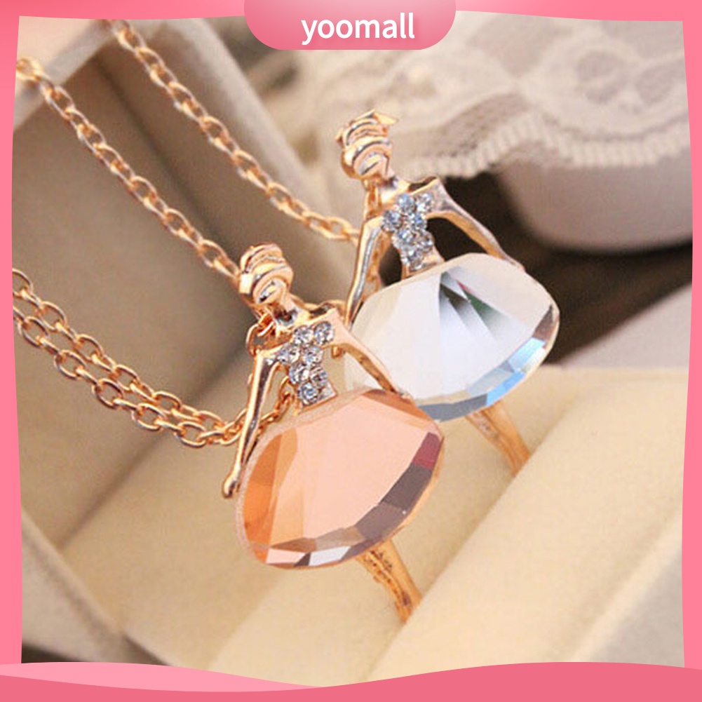 Vòng cổ Mặt Hình Cô Gái Múa Ba Lê Đính Đá Thời Trang Dành Cho Nữ