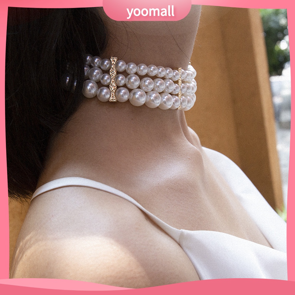 Vòng cổ Nhiều Lớp Đính Ngọc Trai Nhân Tạo Thời Trang Dành Cho Nữ