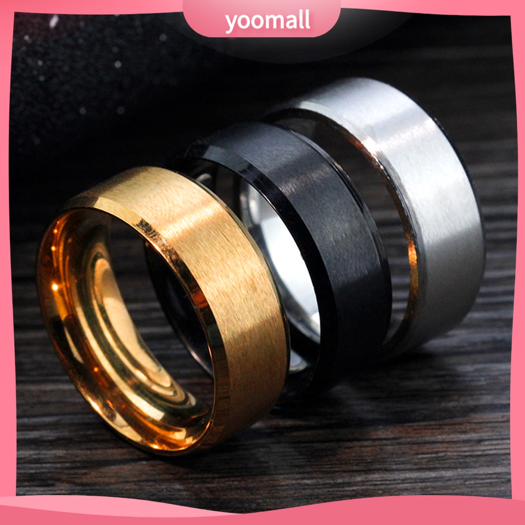 Nhẫn Màu Trơn 8mm Thoải Mái Dành Cho Nam Và Nữ