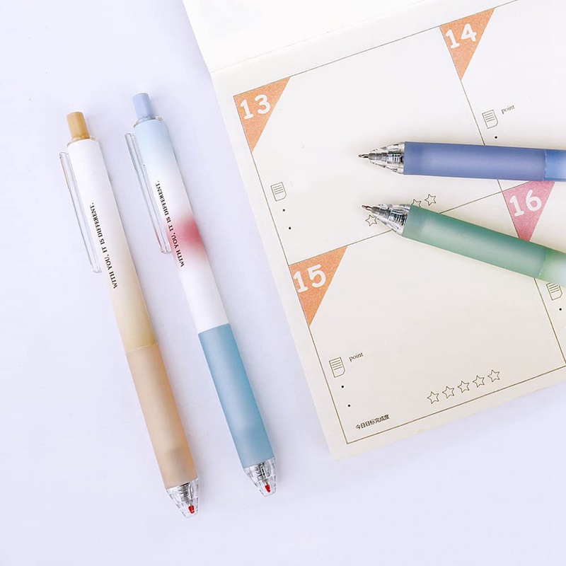 Set 6 Bút Mực Đen Ngòi 0.5Mm Có Thể Thu Gọn Tiện Dụng