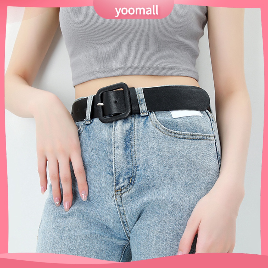 Thắt Lưng Giả Da Bản Rộng Dày Dặn Màu Trơn Chống Vỡ Có Thể Điều Chỉnh Trang Trí Quần Áo Cho Nữ