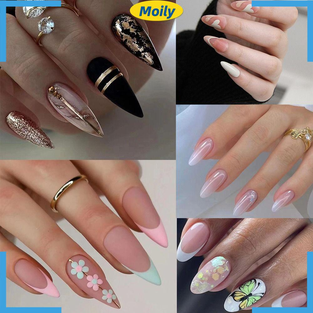 MOILYVN Set 24 Móng Tay Giả Hình Bướm