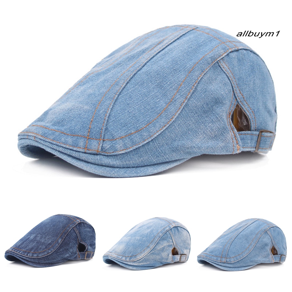Mũ Beret Denim Phong Cách Anh Quốc Cho Nam
