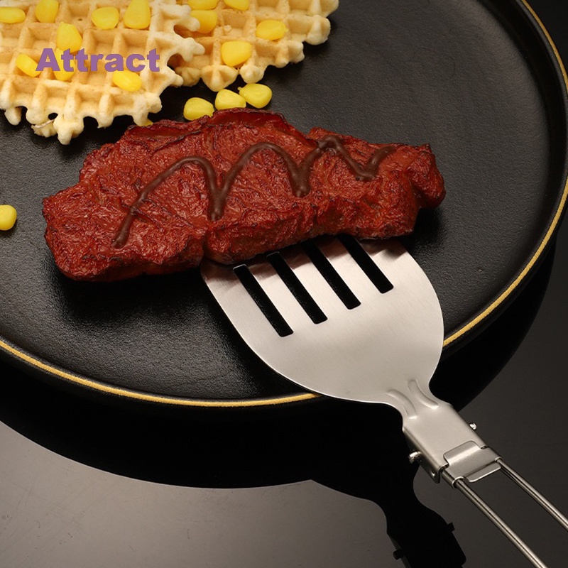 Xẻng Chiên Đồ Ăn Bằng Thép Không Gỉ 304 Thiết Kế Nhỏ Gọn Tiện Dụng Mang Theo Du Lịch / Dã Ngoại