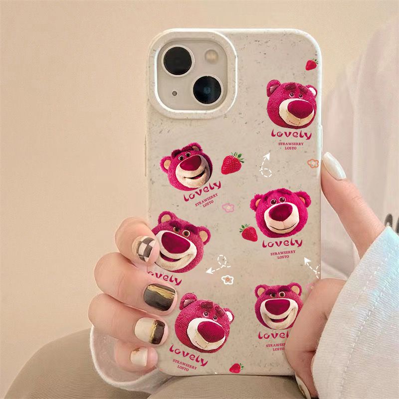 Ốp Điện Thoại Mềm Chống Sốc In Hình Gấu Dâu Tây Đơn Giản Cho Iphone 8p 14Promax 7 1213In 11 2DXL