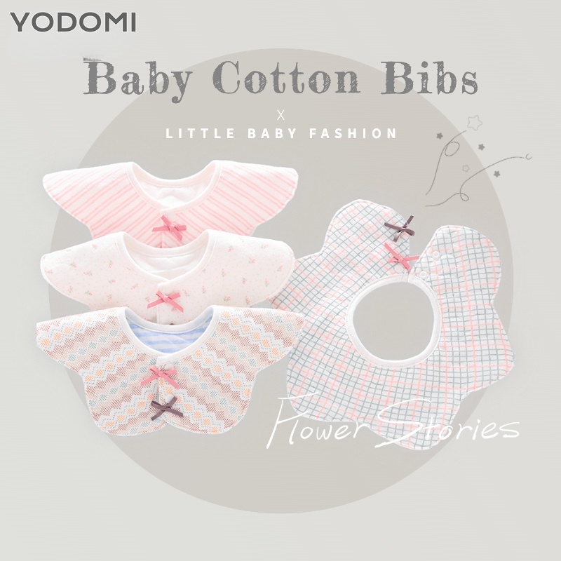 Yếm Ăn Vải Cotton Siêu Thấm Hút Xoay 360 Độ Thiết Kế Dễ Thương Thời Trang 0200 Cho Bé