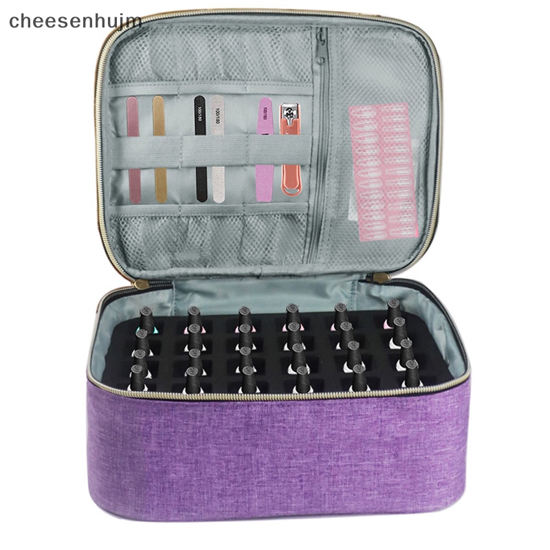 Túi Đựng 30 Lọ Sơn Móng Tay / Mỹ Phẩm Hai Lớp Cỡ Lớn Tiện Dụng