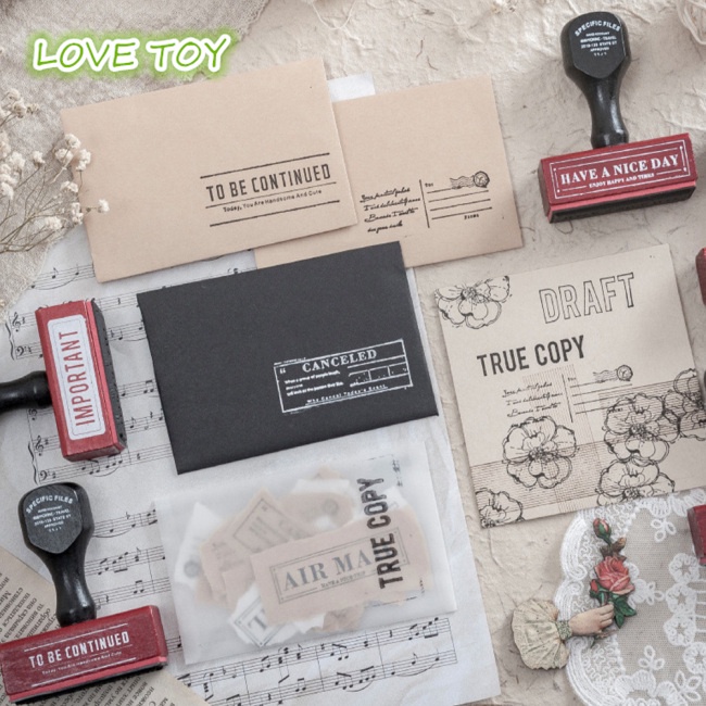 Con Dấu In Tem Bằng Gỗ Trang Trí Sổ Tay DIY