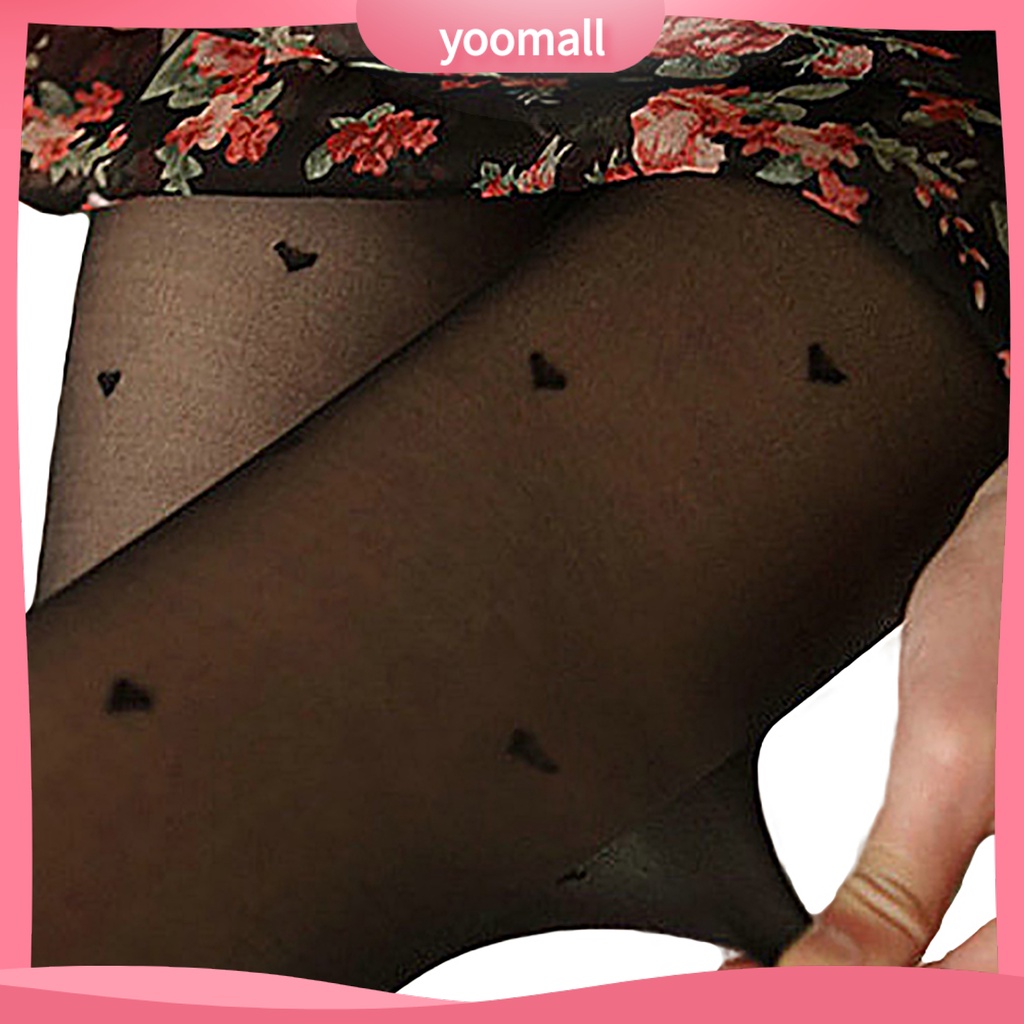 [YM] Quần Tất Jacquard Họa Tiết Trái Tim Phong Cách Jacquard Thời Trang Nữ
