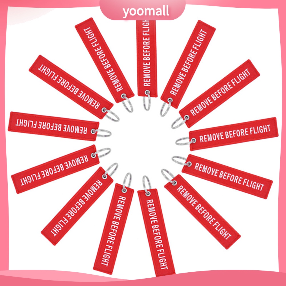 Móc Khóa Thêu Chữ Remove Before Flight Thời Trang