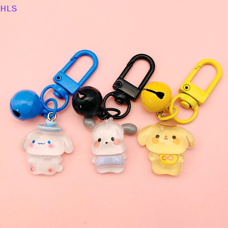 SANRIO Móc Khóa Hình Mèo Kitty / Chó Cinnamon / Cún Cinnamon / Kuromi Melody Có Chuông Dễ Thương