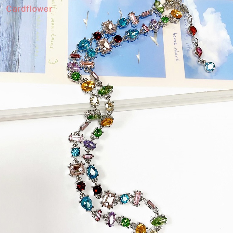 < Cardflower > Vòng cổ Thời Trang Nữ Mặt Đá Zircon Pha Lê Ngọt Ngào Đơn Giản Cá Tính Mới