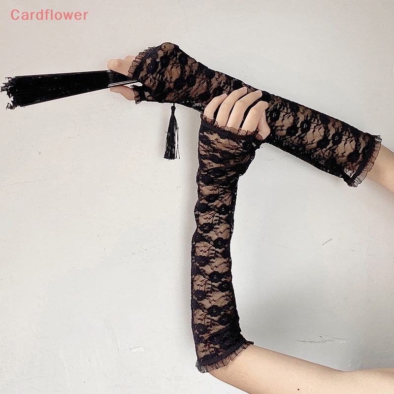 1 Đôi Găng Tay Ren Lưới Hở Ngón Chống Nắng Cho Nữ Mới