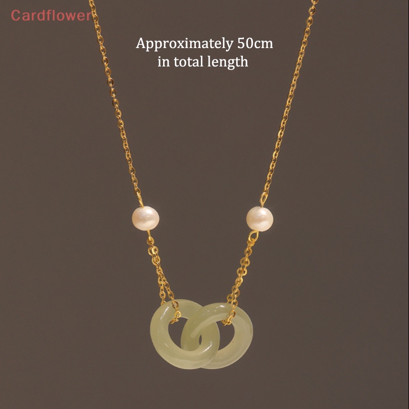 < Cardflower > Vòng Cổ Ngọc Trai Đôi Hetian Phong Cách Thời Trang Mới Làm Quà Tặng Cho Nữ
