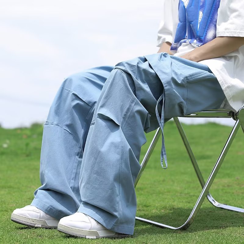 Quần Dài Ống Rộng Phong Cách Retro Đường Phố Mỹ Cá Tính Cho Nam Nữ